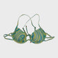 Green Soft Underwire Wave Print Bikini Top