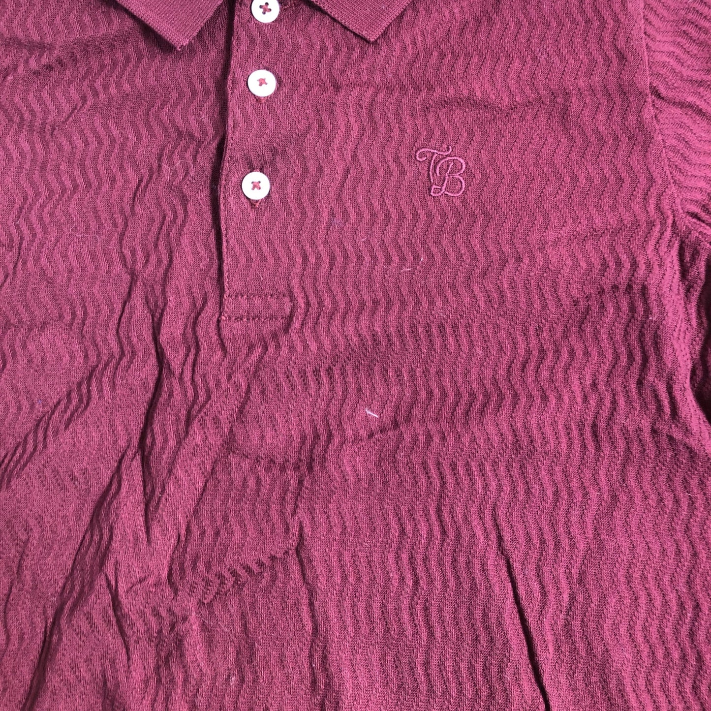 Ted Baker Burgundy Textured Polo Shirt