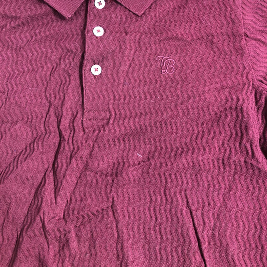 Ted Baker Burgundy Textured Polo Shirt