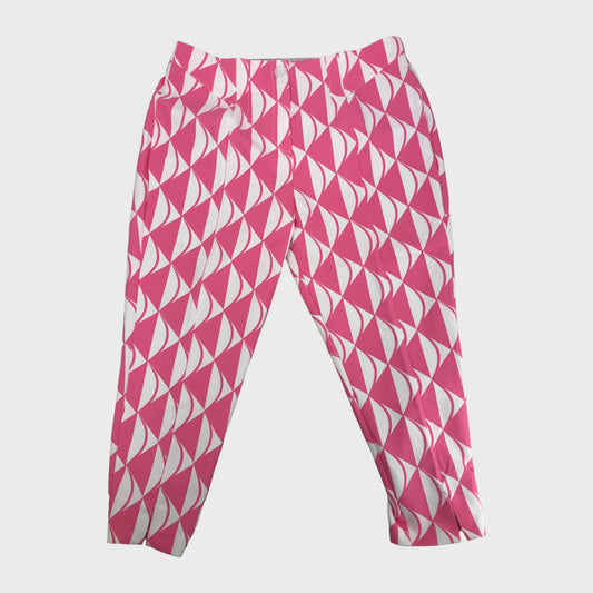 Pink Print Cigarette Trousers