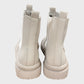 Beige Chelsea Boots Slip On Chunky Sole Faux Leather