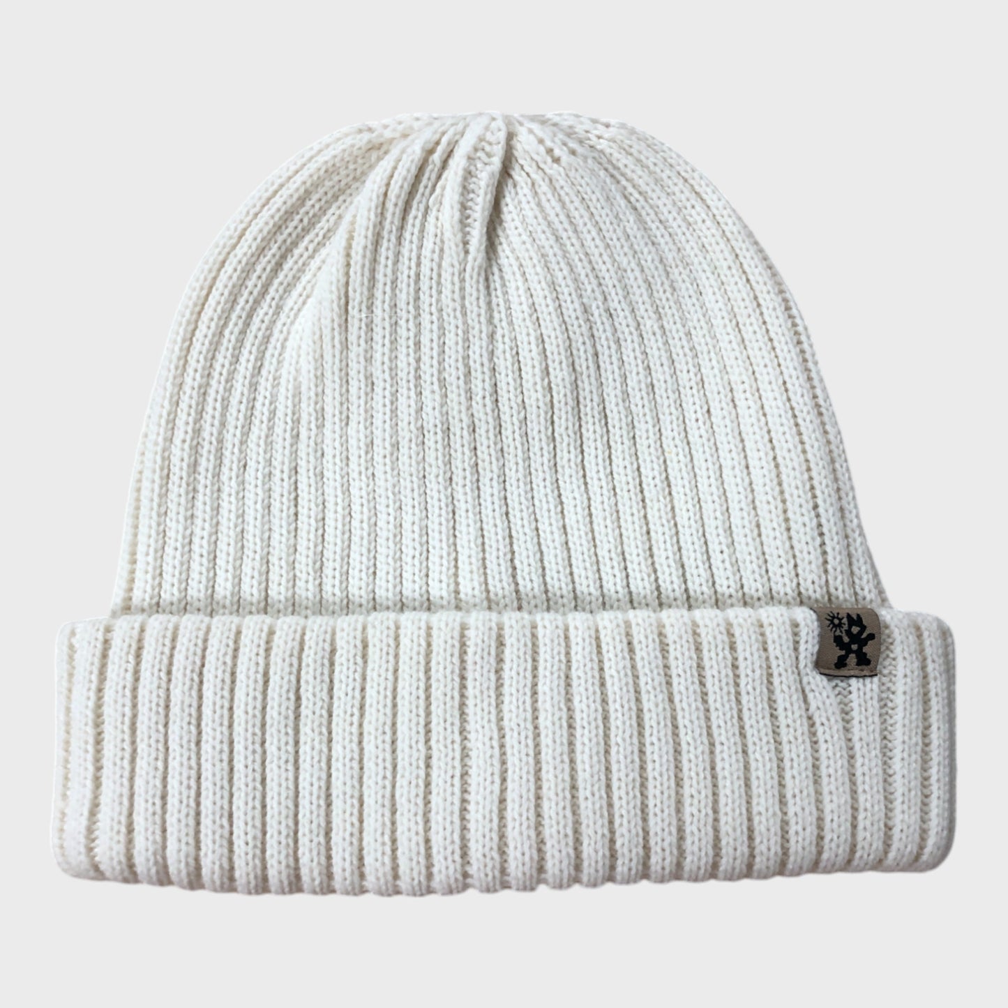 Cream Ribbed Beanie Hat