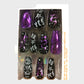 CLAIRE'S 24 Pack Press-On Nails Halloween Design Black Purple