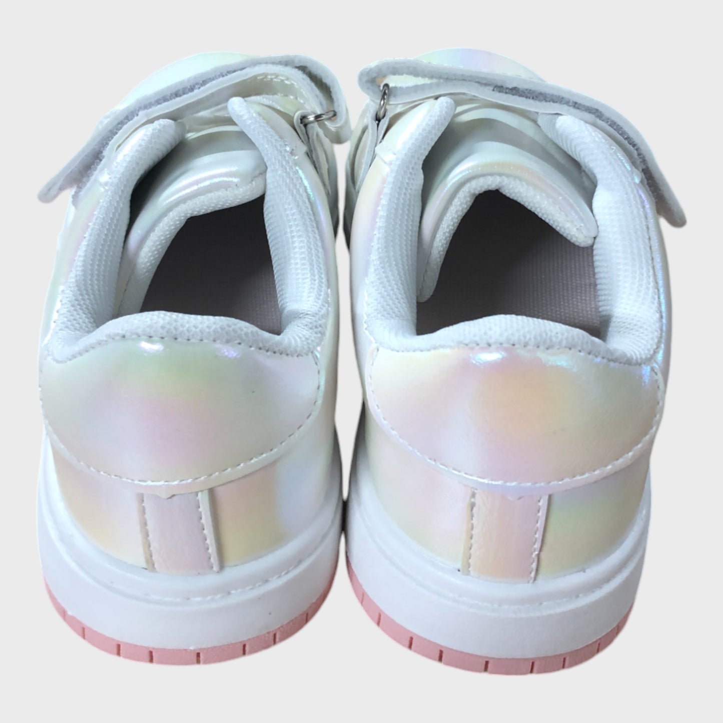 Iridescent White & Pink Trainers