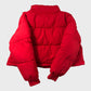 Women's Cropped Red Puffer Jacket Winter Coat