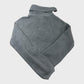 Women's Grey Quarter Zip Cropped Pullover Jumper Knit Flared Long Sleeve