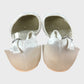 Girl's White Beaded Satin Bow Shoes Wedding Flat Sandals