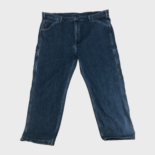 Mid Blue Branded Loose Jeans