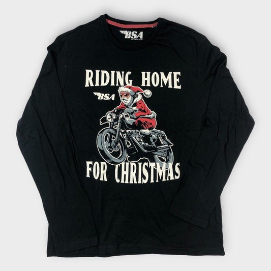 Santa 'Driving Home for Christmas' Black Pyjamas