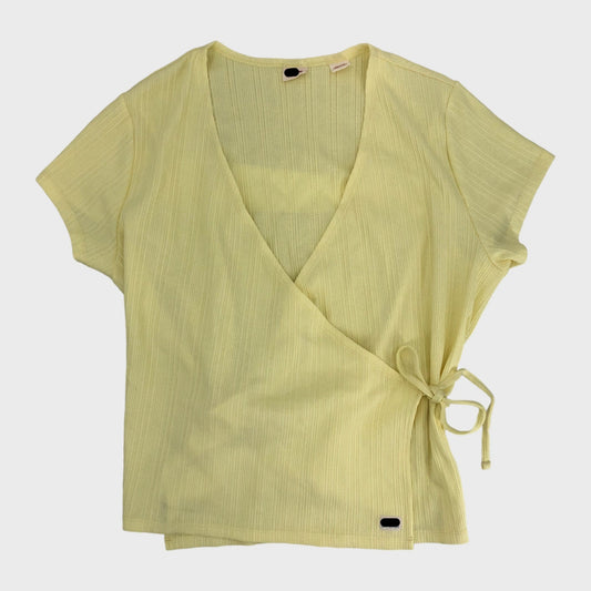 Yellow Branded Wrap Top