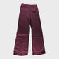 BILLIE Women's Trousers Burgundy Elastic Waist Satin Feel