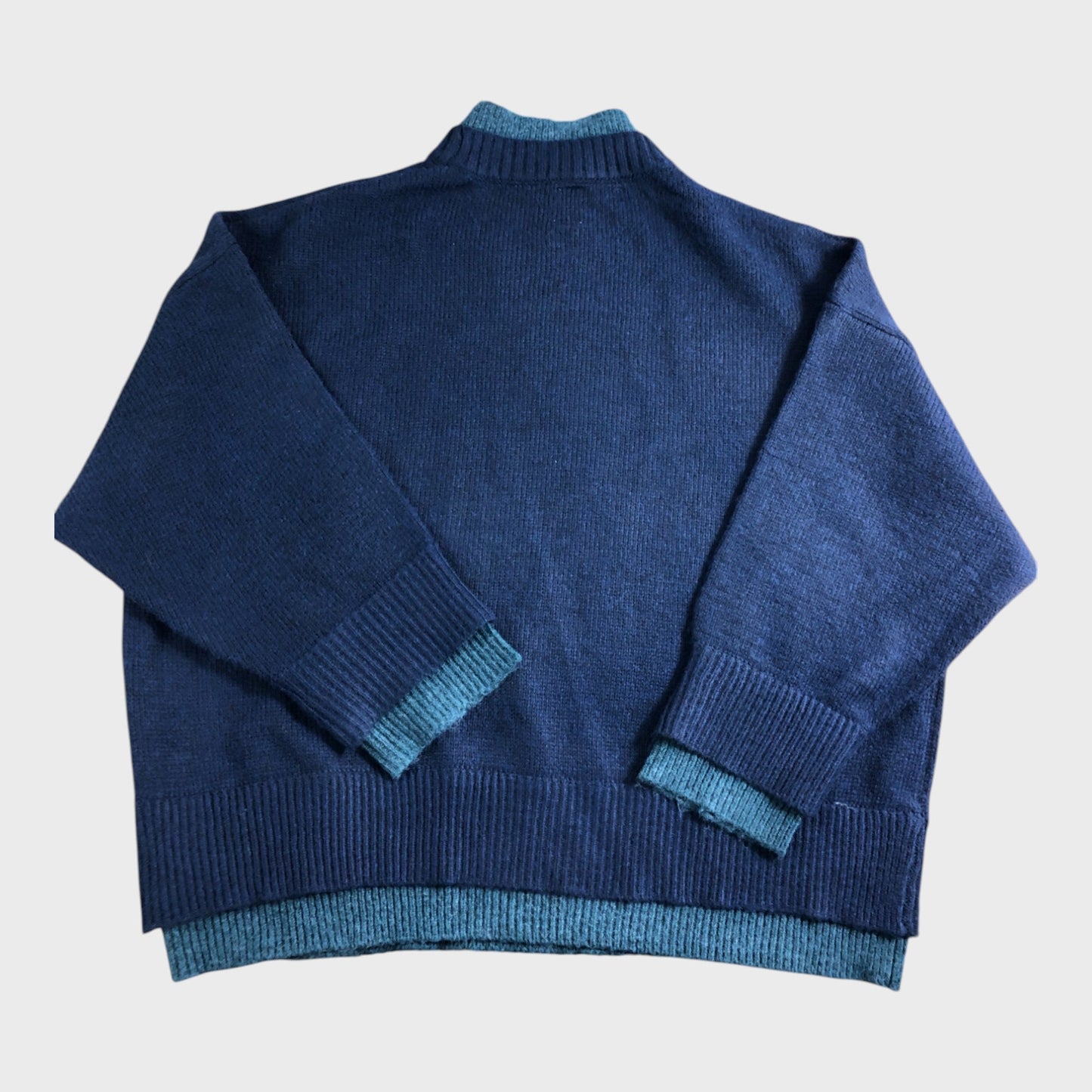 ROKSANDA Women's Jumper XL Blue Ribbed Knit Polyester Nylon Sweater