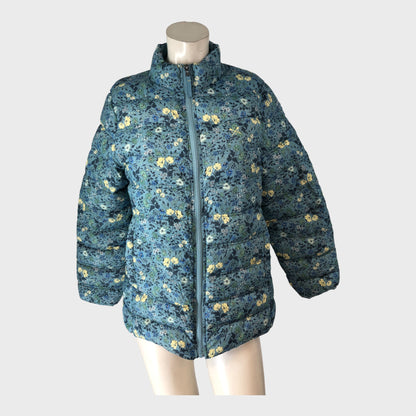 Crew Clothing Company Women's Puffer Jacket Mid-Length Floral Pattern