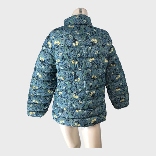 Crew Clothing Company Women's Puffer Jacket Mid-Length Floral Pattern