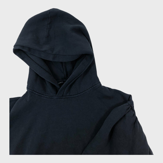 Branded Navy Cropped Balloon Arm Hoodie