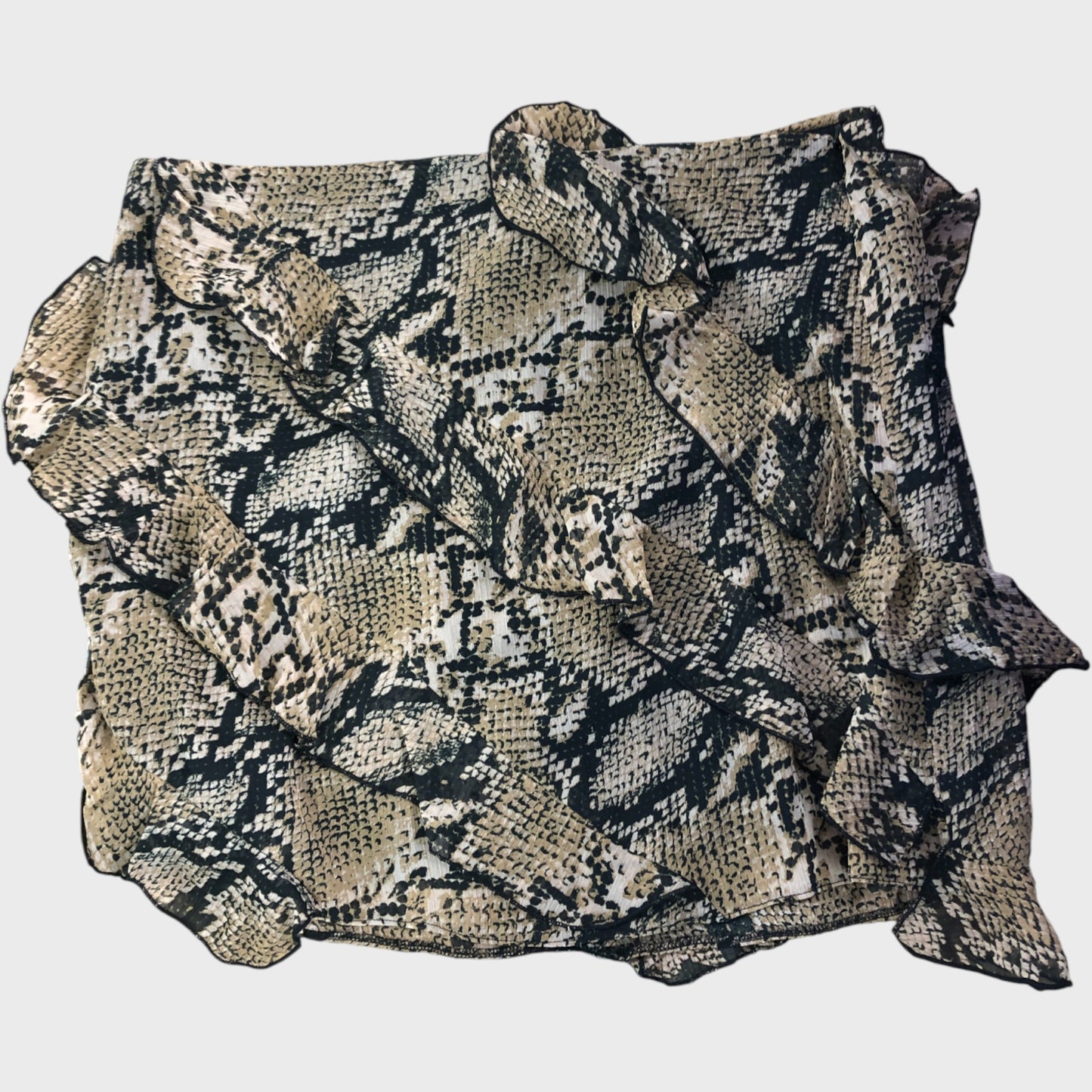 Women's Snakeskin Print Ruffle Skirt Lightweight All Seasons