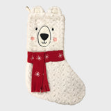 Large Furry Bear Christmas Stocking