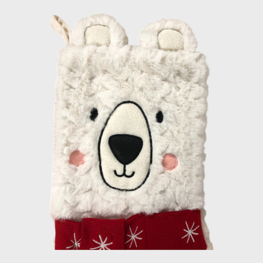 Large Furry Bear Christmas Stocking