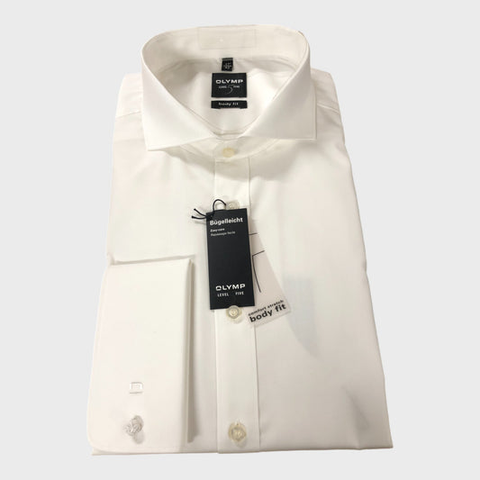 Olymp Level Five Body Fit White Shirt