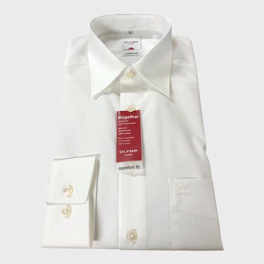 Olymp Luxor White Comfort Fit Shirt - Size Medium