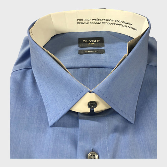 Olymp Luxor Blue Cotton Shirt - Size 3XL