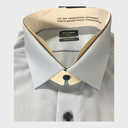 Olymp Luxor Pale Blue Cotton Shirt