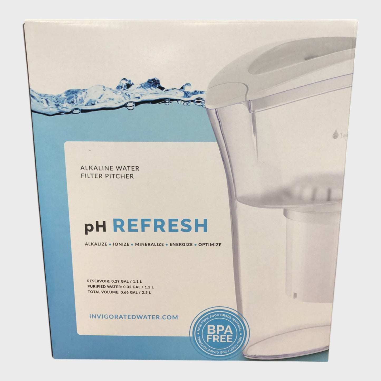 Invigorated Water Alkaline Water Filter Pitcher - 2.5 Litre