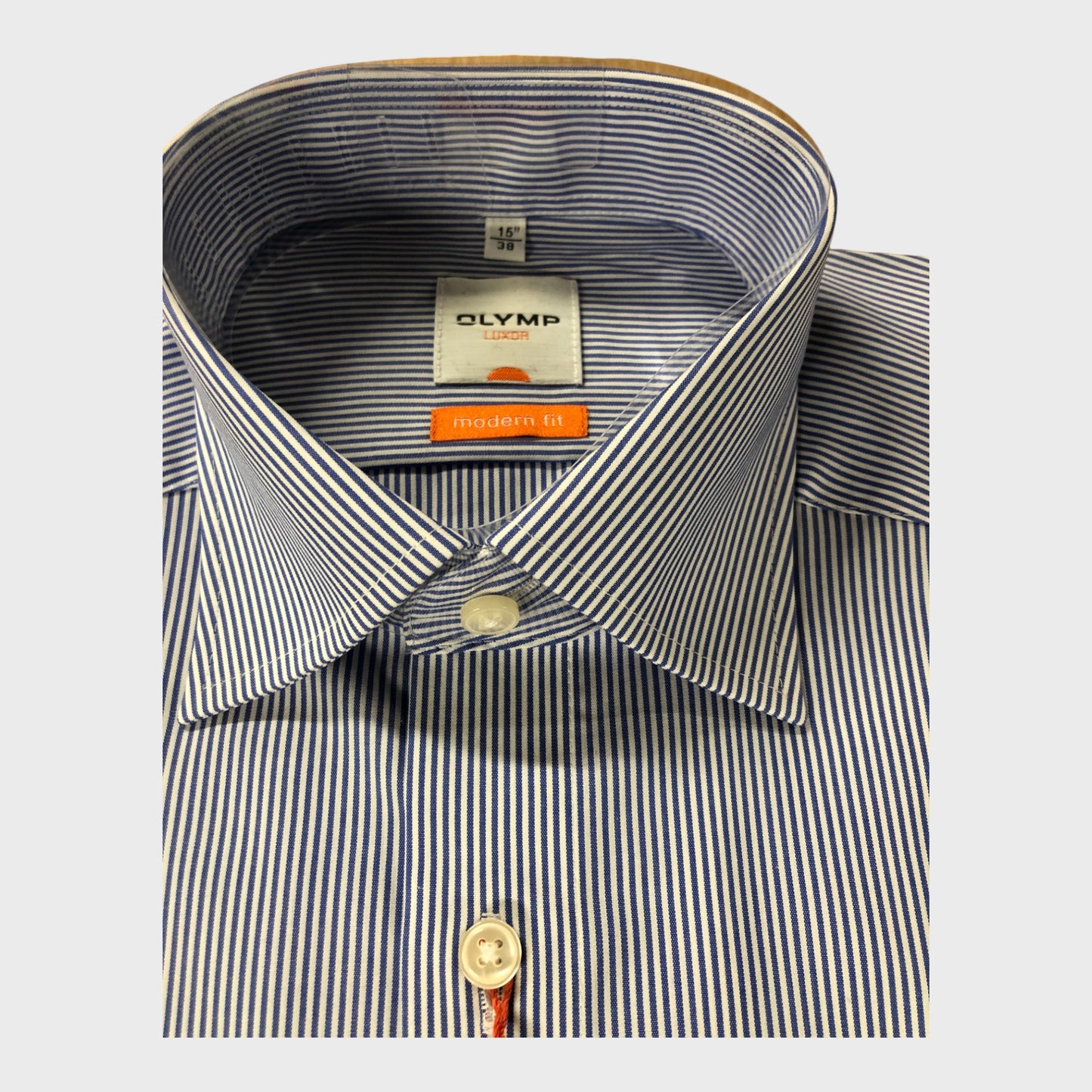 Olymp Luxor Blue Striped Shirt