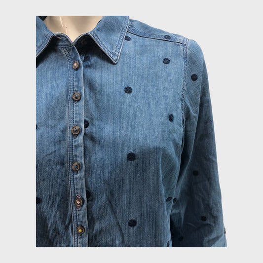 Mid Denim Branded Embroidered Tunic