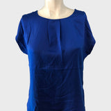 Branded Blue Women's Short Sleeve Blouse Top