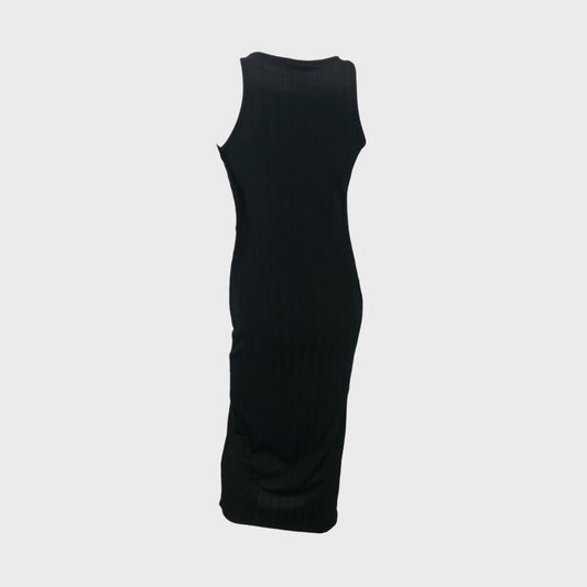 Black Racer Neck Bodycon Midi Dress