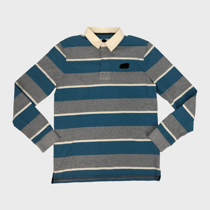 Blue Branded Striped Rugby Shirt