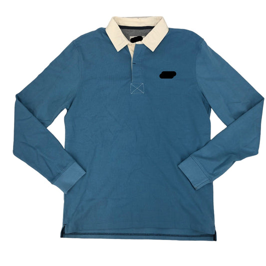 Blue Branded Long Sleeve Rugby Shirt