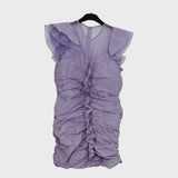 Womens Purple Ruched Dress