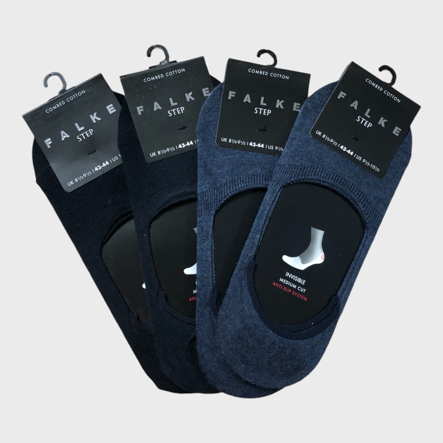 Falke Invisible Cotton Navy Socks - Set of Four