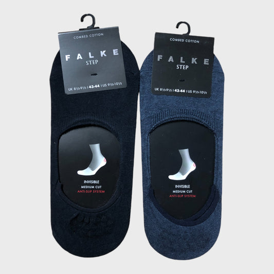 Falke Invisible Cotton Navy Socks - Set of Four