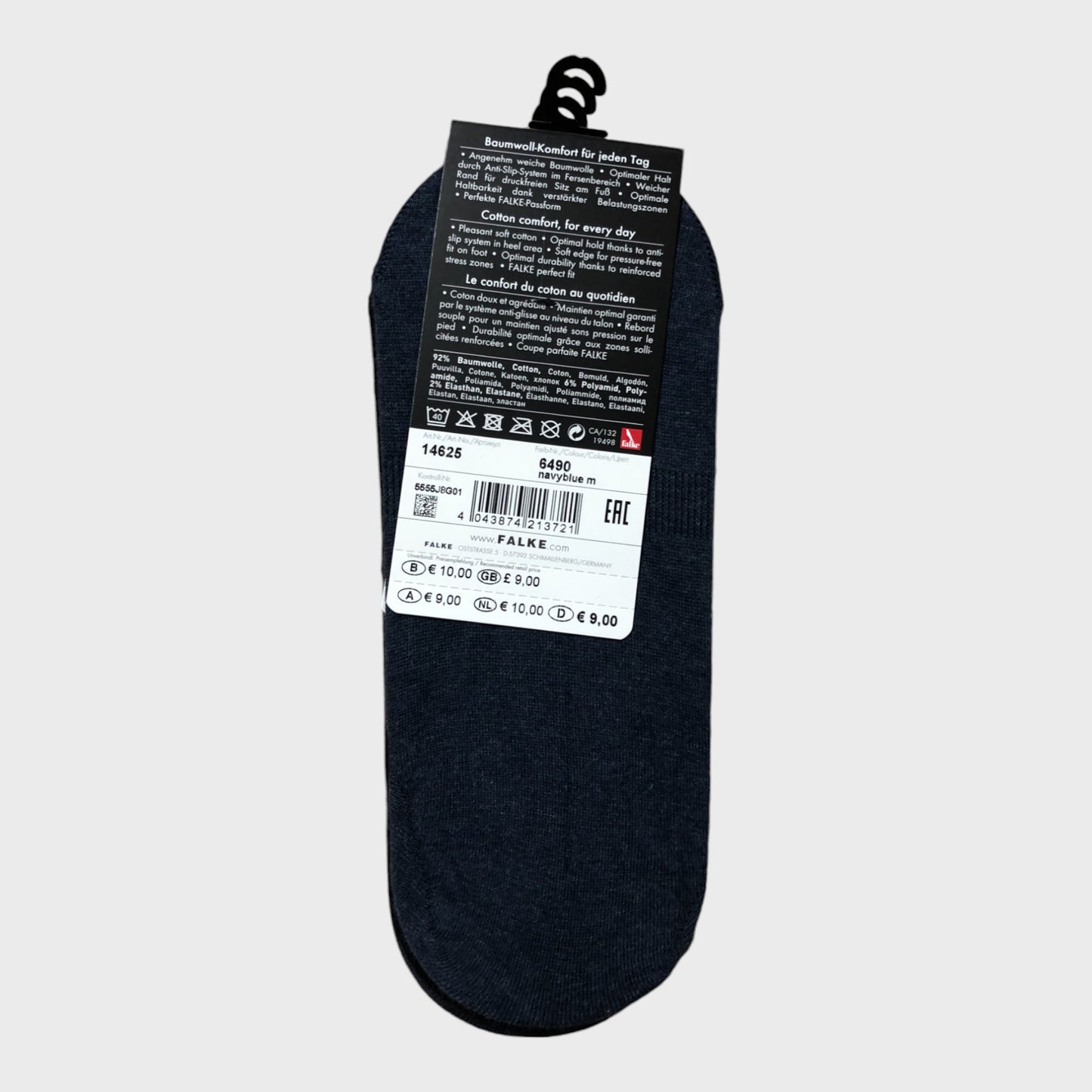 Falke Invisible Cotton Navy Socks - Set of Four