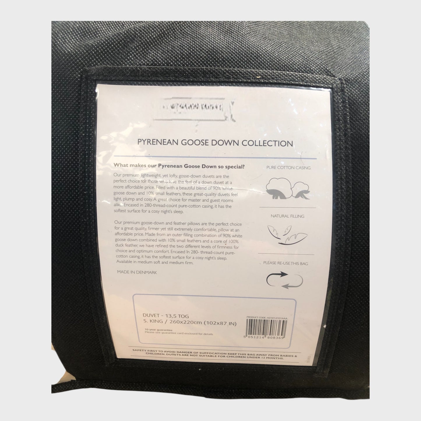 Branded Pyrenean Goose Down Super King 13.5 Tog Duvet