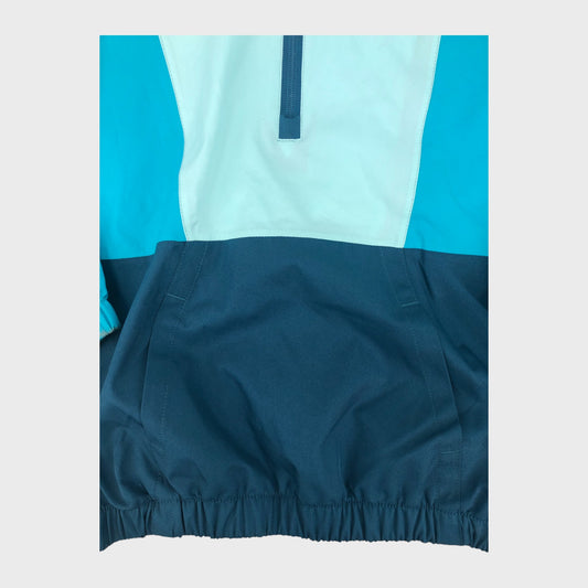 Blue Branded Colour Block Water Resistant Pull Over Jacket