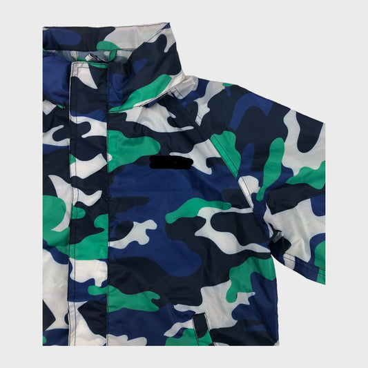 Blue Camouflage Branded Rain Coat