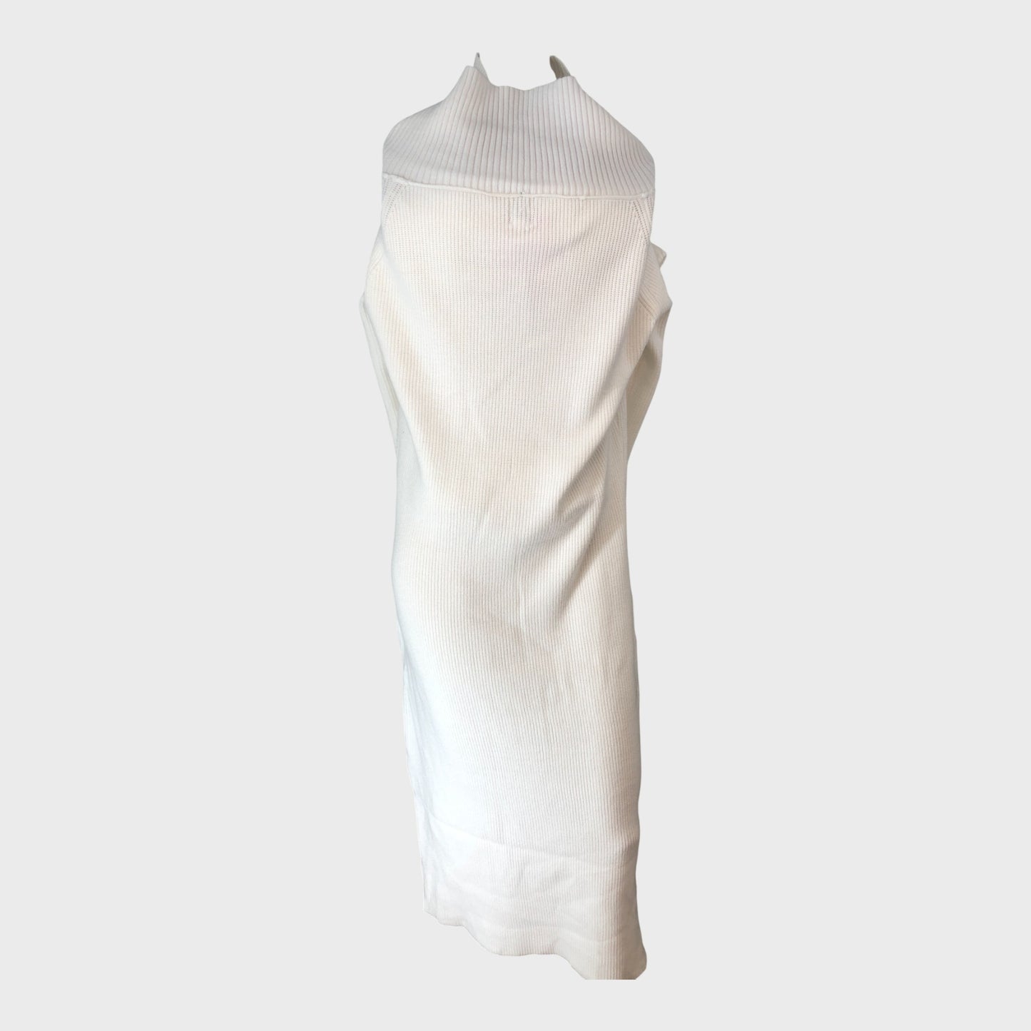 RIVER ISLAND BNWT Women's White Knit Dress Sustainable Viscose Long Sleeves