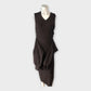 RIVER ISLAND Women's Ribbed Knit Midi Brown Dress Pullover Sleeveless