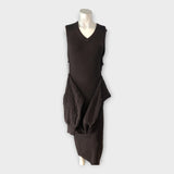 RIVER ISLAND Women's Ribbed Knit Midi Brown Dress Pullover Sleeveless