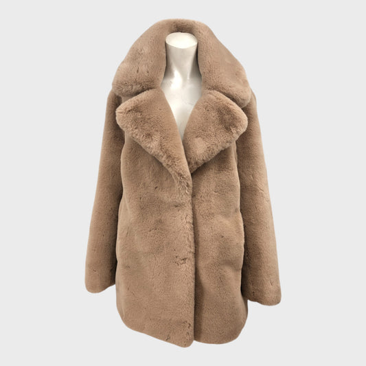 Branded Faux Fur Caramel Jacket