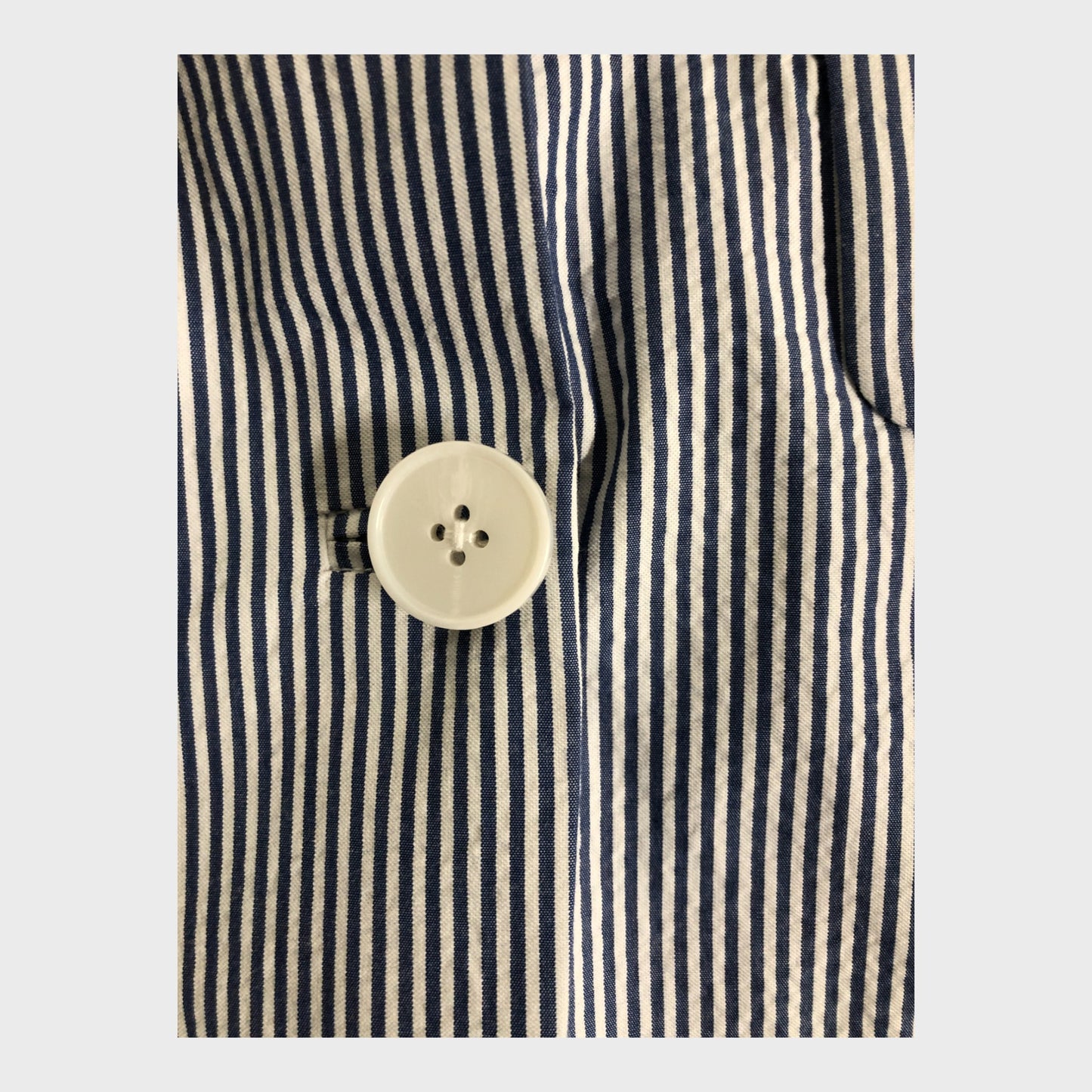 Branded Women's Striped Blazer Jacket Blue White Cotton Buttoned