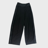 Branded Black Pleated  Wide-Leg Pant - UK8