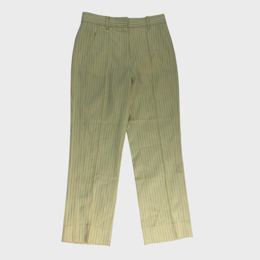 Branded Yellow Pinstripe Slim Crop Pant - UK8