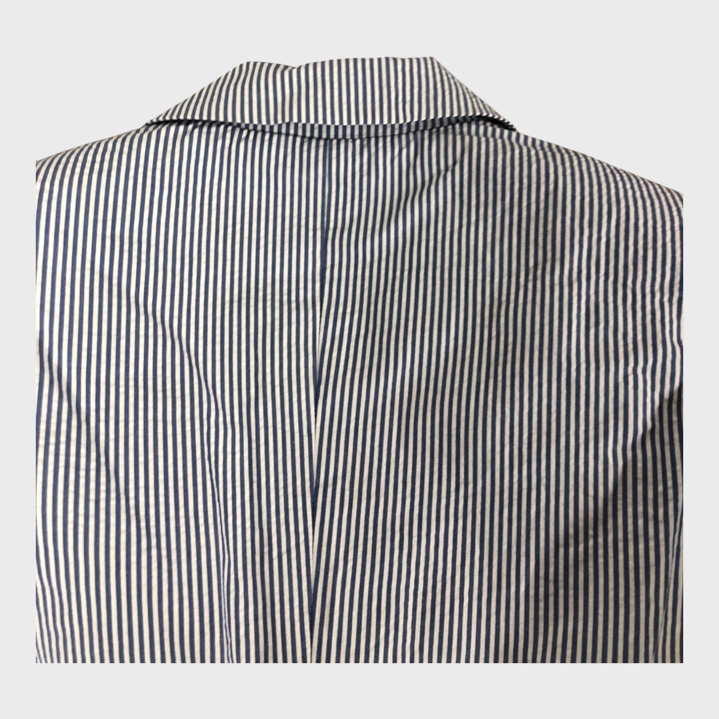 Branded Women's Striped Blazer Jacket Blue White Cotton Buttoned