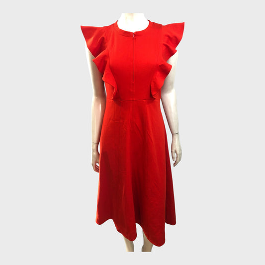 Branded Red Ruffle Dress - UK8