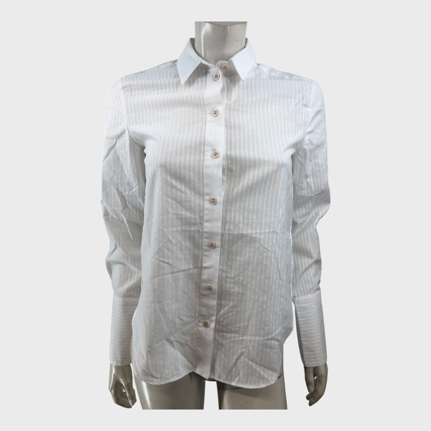 Branded White Long Sleeve Shirt - UK6